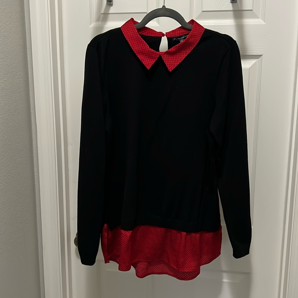 Brand New - Knit Sweater with faux undershirt detail